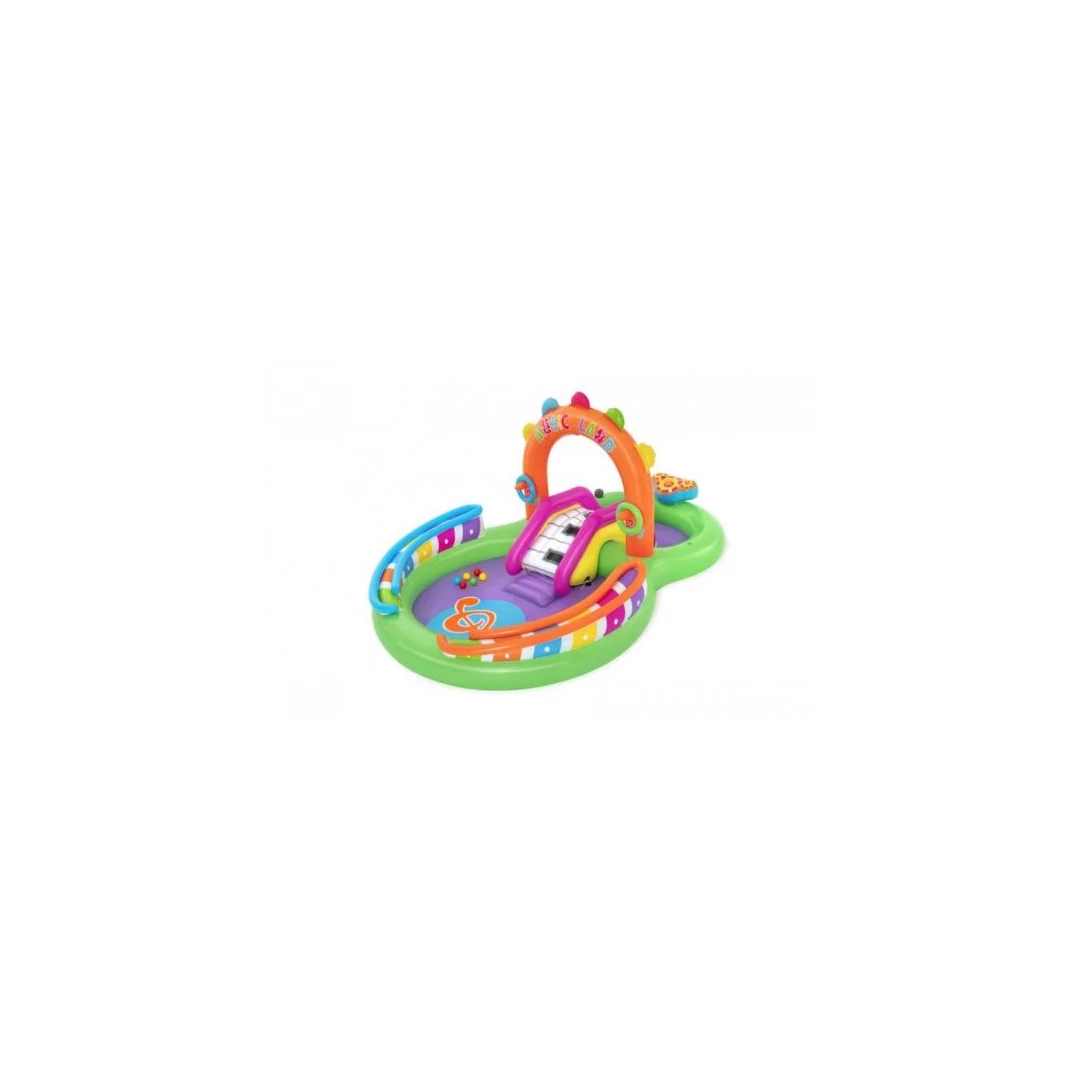 Piscina gonflabila pentru copii, de joaca, cu tobogan, 295x190x137 cm, Bestway Sing 'n Splash - 