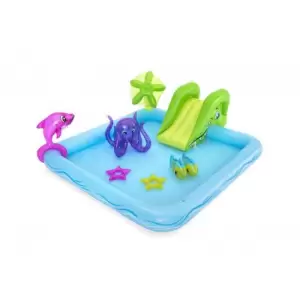 Piscina gonflabila pentru copii, de joaca, cu tobogan, 239x206x86 cm, Bestway Fantastic Aquarium - 