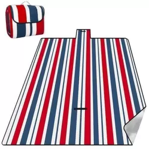 Patura picnic, model dungi, rosu, alb, albastru, 200x220 cm - 