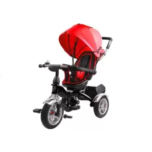 Tricicleta cu pedale pentru copii, cu scaun rotativ si copertina rosie MCT 7671 - Tricicleta cu pedale pentru copii, cu scaun rotativ si copertina rosie MCT 7671