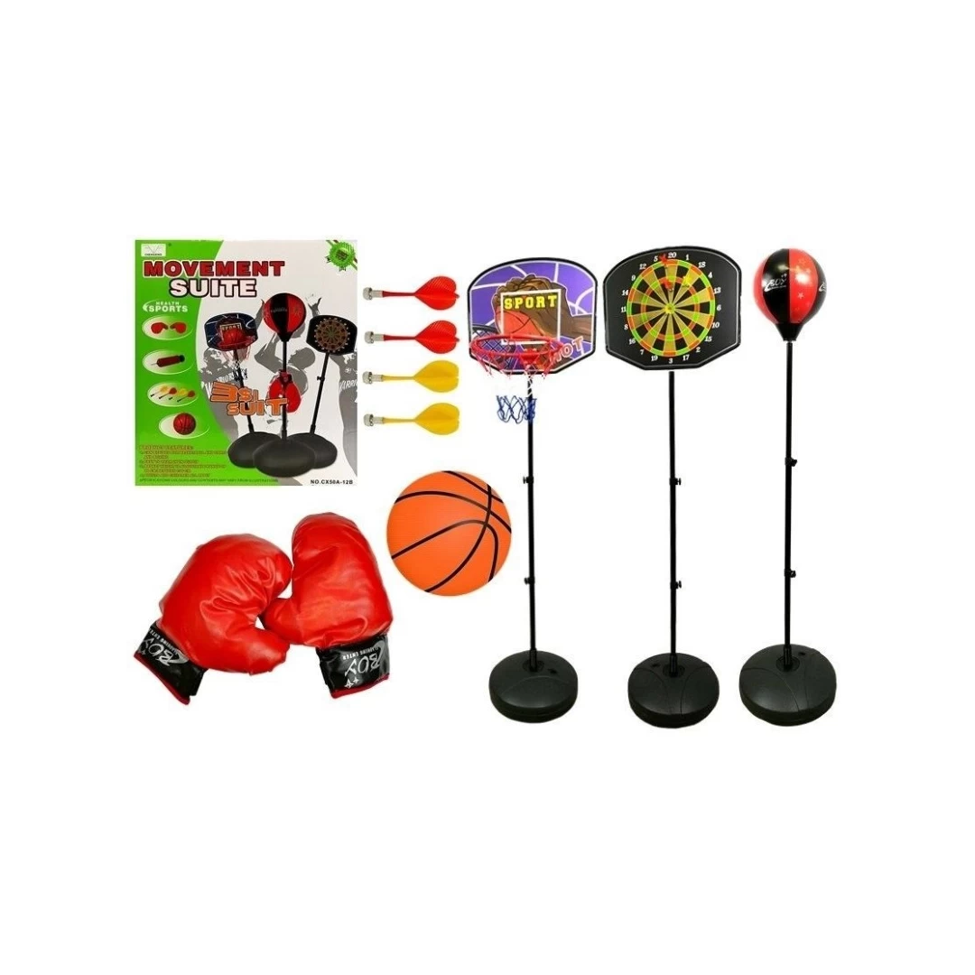 Set de jocuri pentru copii, 3 in 1, Baschet, Darts si Box MCT 4880 - 