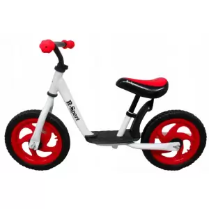 Bicicleta fara pedale cu suport pentru picioare R5 MCT - Rosu - Bicicleta copii, fara pedale, usoara, cu suport pentru picioare R5 MCT - Rosu