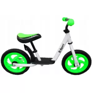 Bicicleta fara pedale cu suport pentru picioare R5 MCT - Verde - Bicicleta copii, fara pedale, usoara, cu suport pentru picioare R5 MCT - Verde