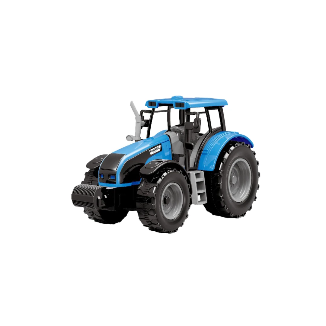 Tractor ferma albastru cu remorca basculabila - 