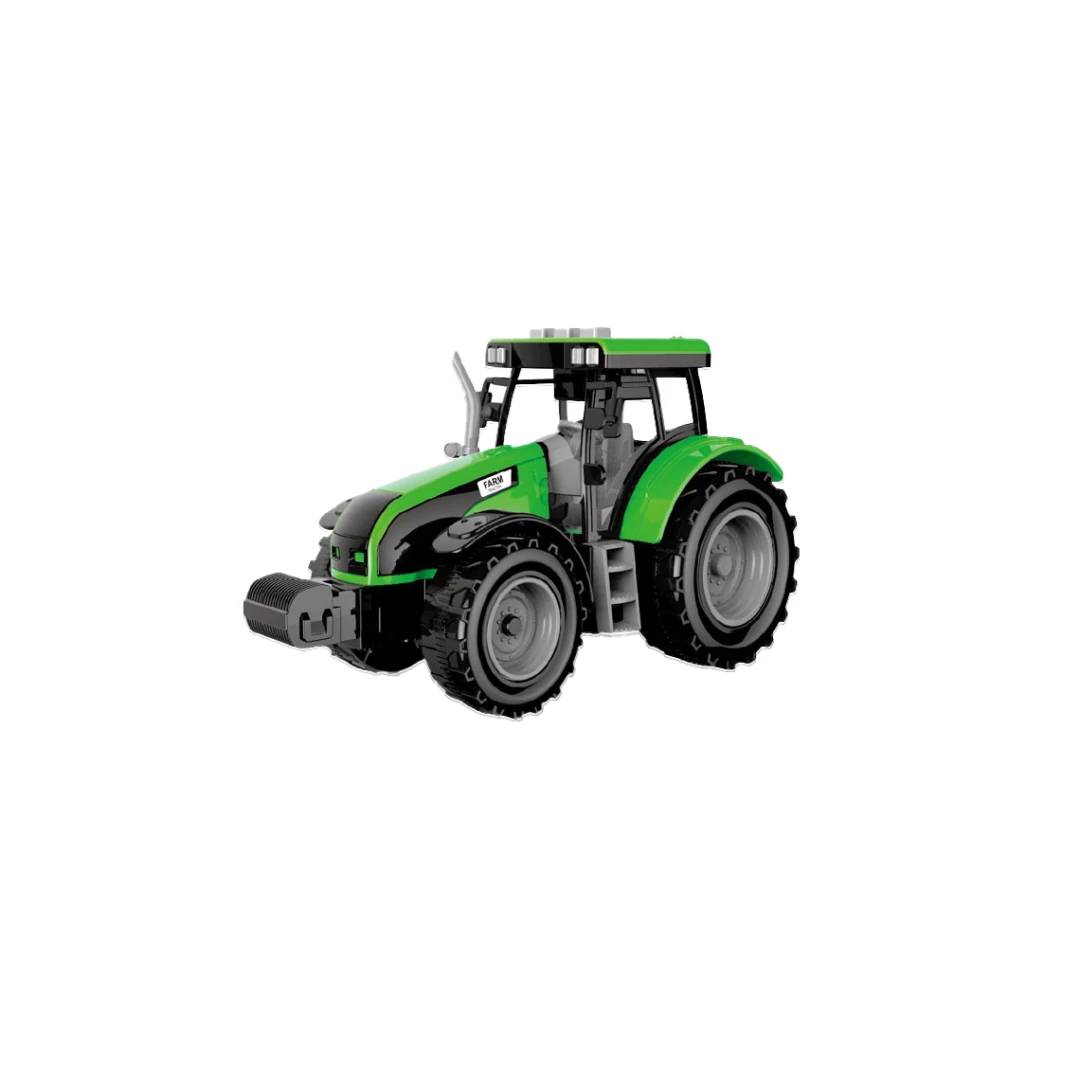 Tractor friction cu remorca de lemne, Verde - 