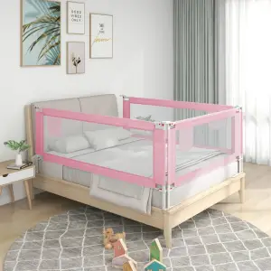 Balustradă de protecție pat copii, roz, 190x25 cm, textil - Această balustradă de pat oferă o protecție optimă împotriva căderii și asigură vise dulci pentru micuțul dvs. Fabricată din țesătură de poliester lav...