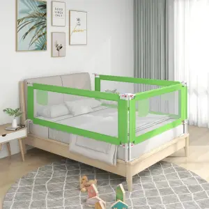 Balustradă de protecție pat copii, verde, 200x25 cm, textil - Această balustradă de pat oferă o protecție optimă împotriva căderii și asigură vise dulci pentru micuțul dvs. Fabricată din țesătură de poliester lav...