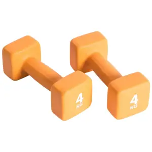 Pure2Improve Set de gantere, portocaliu, 2 x 4 kg, neopren - Setul de gantere din neopren de la Pure2Improve este format din 2 gantere în culori stridente, fiind accesoriul de fitness perfect pentru un antrename...