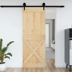 Ușă „NARVIK”, 85x210 cm, lemn masiv de pin - Această ușă din lemn masiv de pin este concepută pentru a îmbogăți intrarea în casa dvs. și pentru a vă face locuința mai sigură. Lemn masiv de pin: A...