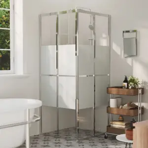 Cabină de duș, 80x80x180 cm, ESG - Această cabină de duș combină stilul cu funcționalitatea și se va potrivi perfect în decorul băii dvs. Profilul din aluminiu și panourile laterale din...