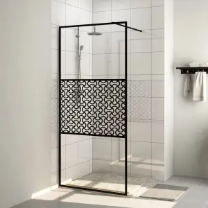 Paravan de duș walk-in negru 115x195 cm sticlă ESG transparentă - Aduceți un plus de estetică modernă în baia dvs. cu acest paravan de duș walk-in din sticlă transparentă! Oferă un stil rafinat, cu materiale premium,...