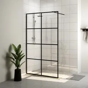 Paravan de duș walk-in negru 140x95 cm sticlă ESG transparentă - Aduceți un plus de estetică modernă în baia dvs. cu acest paravan de duș walk-in din sticlă transparentă! Oferă un stil rafinat, cu materiale premium,...