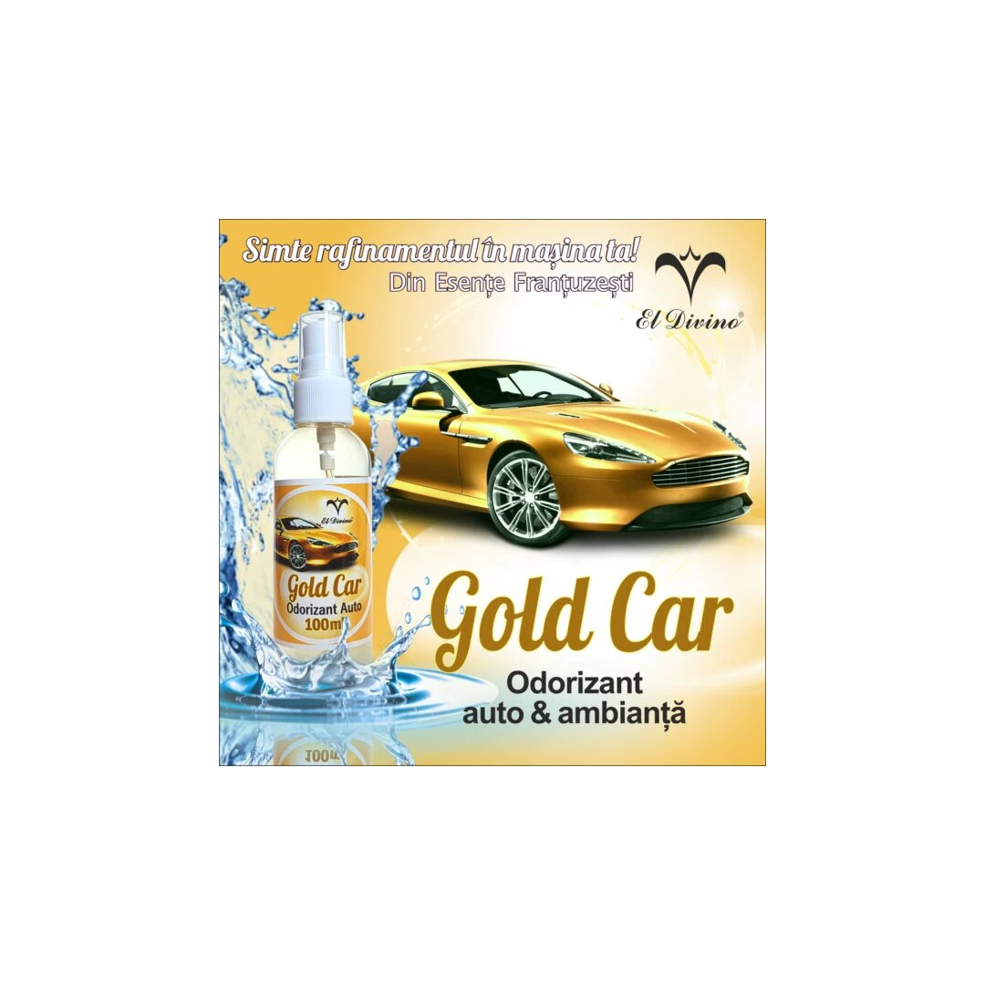 Odorizant auto concentrat 100 ml – Gold Car - Vei avea în mașina ta un parfum puternic și persistent, dar prietenos cu simțul tău olfactiv. În fabricarea lui s-au respectat standardele de calitate și siguranță a consumatorului. Pentru că știm cât de mult ții la mașina ta! Poate fi folosit atat pentru parfumarea intensa a interiorului masinii cat si a incaperilor, a camerelor. 100 ml