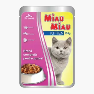 Miau Miau Kitten Mancare umeda pisici, 100 g - 