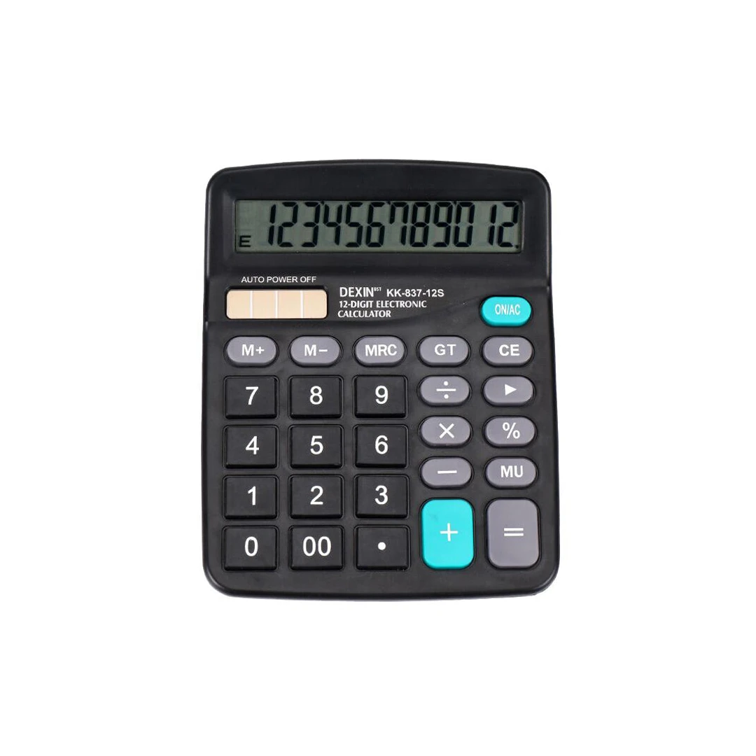 Calculator birou DEXIN kk837, 12 digiti, incarcare energie solara - 