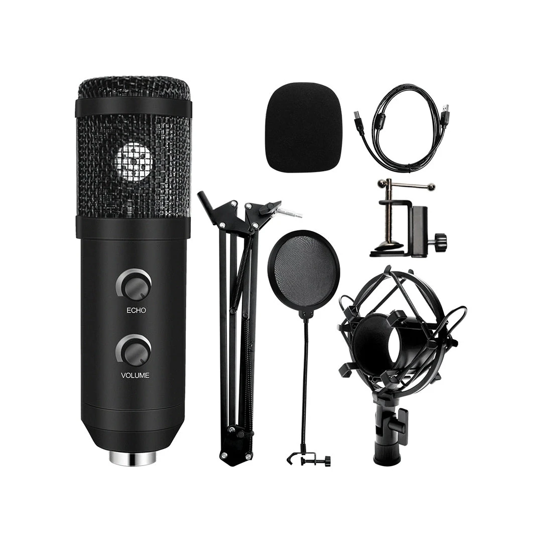 Microfon profesional E20-3, conectare prin USB, butoane reglabile volum si Echo, Streaming, Gaming, Karaoke - 