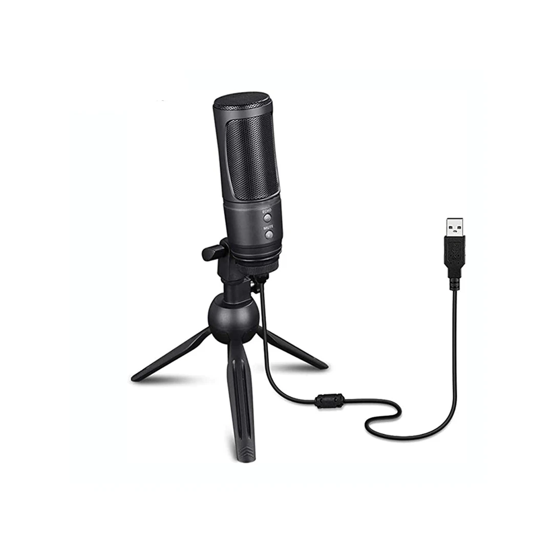 Microfon profesional E24-4, conectare prin USB, butoane Mute si Echo, Streaming, Gaming, Karaoke - microfon, microfon pc, microfon pentru streaming