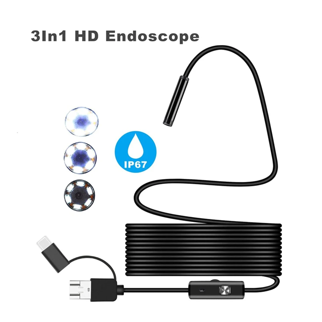 Mini camera endoscop 5.5 mm, USB tip C, 1.5m , 6 LED-uri, rezistenta la apa - 