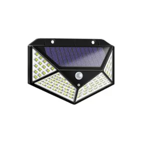 Lampa solara cu senzor de miscare, 100 LED, lumina alb/rece, negru - 