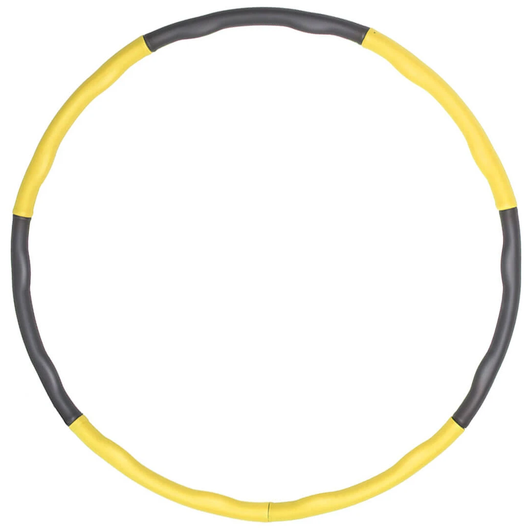 Cerc Hula Hoop pentru masaj si slabit, demontabil galben/gri, 83 cm, 0.9 kg - 