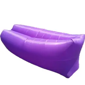 Saltea Gonflabila tip Sezlong Lazy Bag pentru Plaja sau Piscina, culoare Violet + Rucsac Depozitare - 