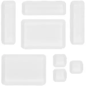 Set organizatoare pentru sertare, 8 piese interconectabile, plastic alb - 