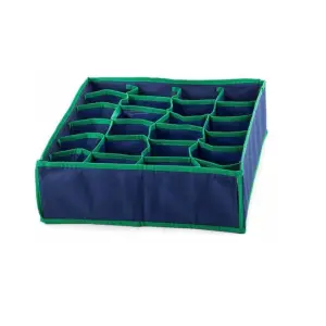 Organizator pentru sertar cu 24 compartimente, 32 x 32 cm, x 10 cm, verde/albastru - 