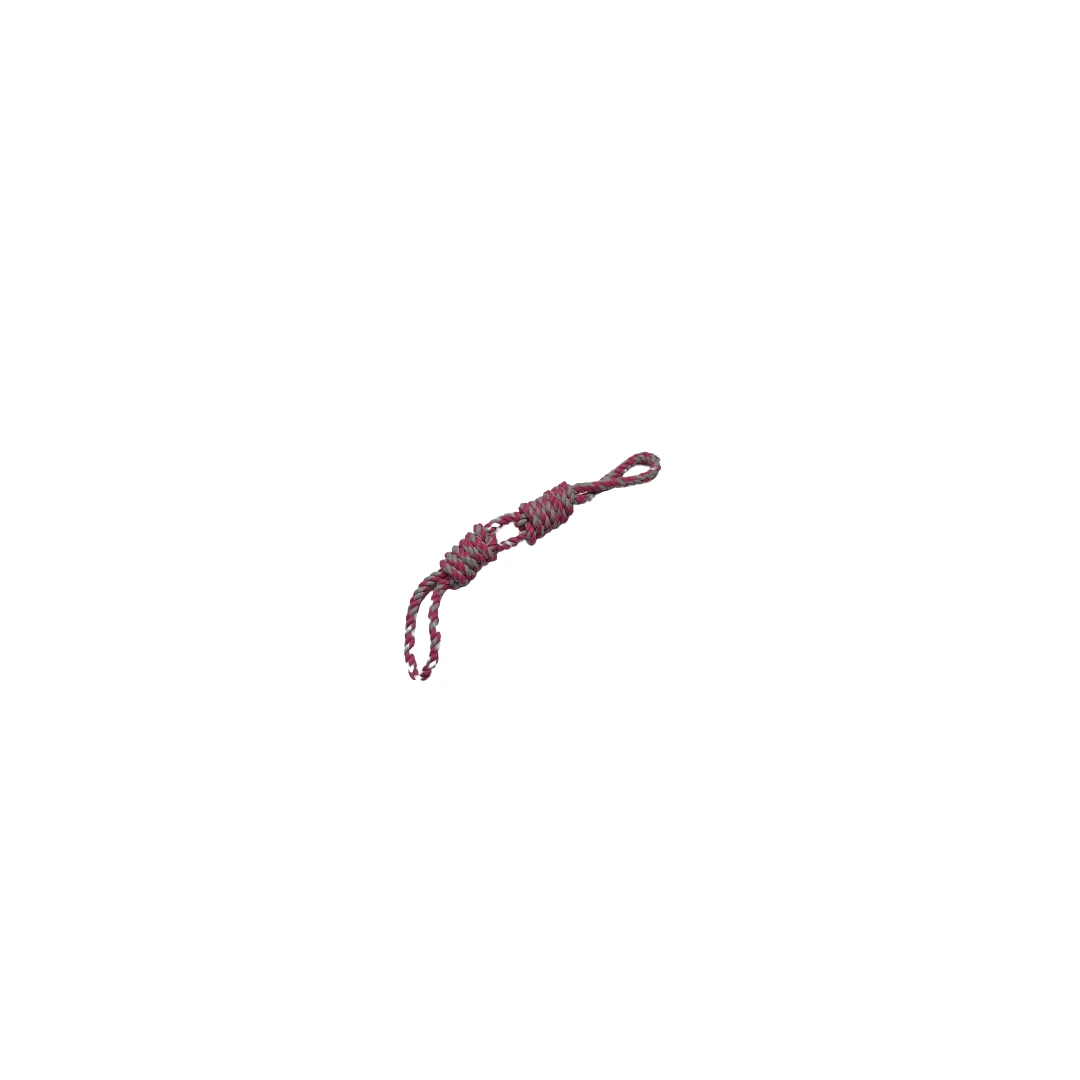 Jucarie pentru caini tip snur bumbac mare XXL, 45 cm, gri/roz - 