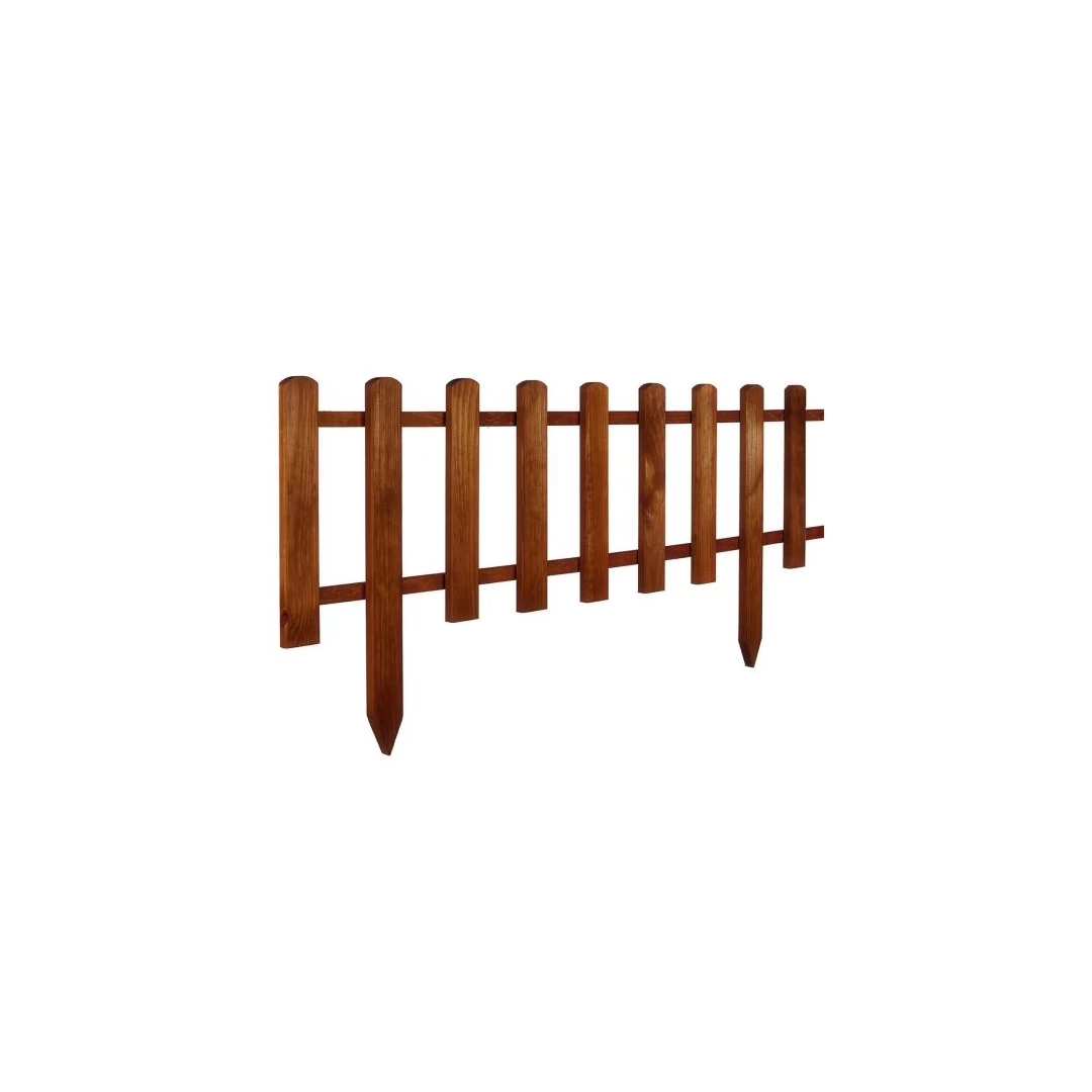 Gard de gradina decorativ, din lemn distantat, maro, 104x40 cm - 