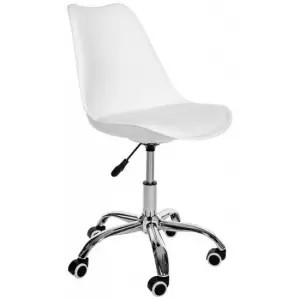 Scaun de birou pentru copii, rotativ, alb, max 125 kg, 44x40x80/90 cm - 