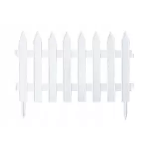 Gard de gradina decorativ, din plastic, alb, set 7 buc, 3.2 m x 35 cm - 