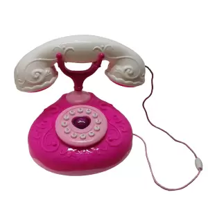 Telefon roz de epoca cu sunete si lumini - 