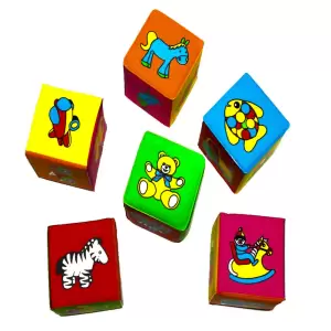 Set 6 cuburi din burete pentru bebelusi - 