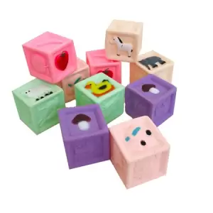 Set 10 cuburi silicon cu imagini colorate pentru copii - 