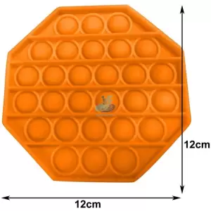 Jucarie antistres POPIT din silicon 12 cm - portocalie - octogon - 