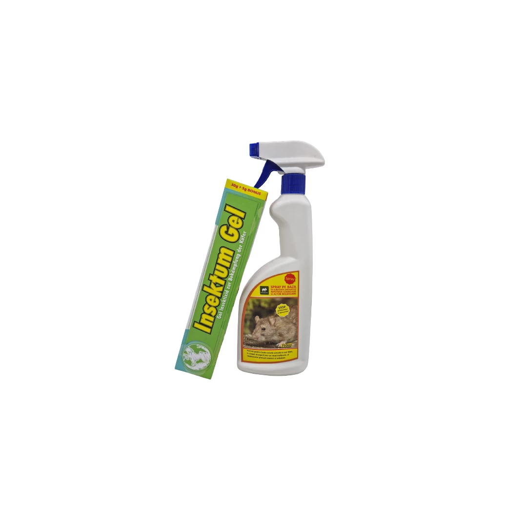 Insecticid gel Insektum 35 gr + Spray antirozatoare 750 ml - <p>Set promotional dezinsectie si deratizare casa</p>