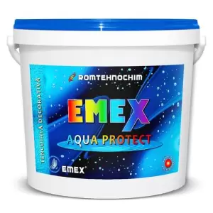 Tencuiala Decorativa Impermeabila Siliconata “Emex Aqua Protect”, Alb, Bidon 25 Kg - 