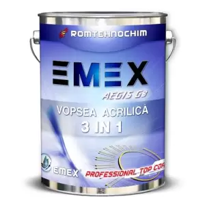 Vopsea Acrilica 3 in 1 Anticoroziva “Emex Aegis G3”, Albastru, Bidon 23 Kg - 
