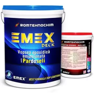 Vopsea Epoxidica Emulsionata de Pardoseala “Emex Deck”, Alb, Bidon 4 Kg, Intaritor inclus - 