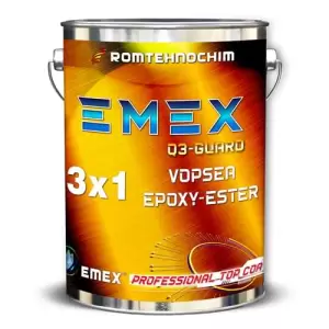 Vopsea Epoxy-Ester 3 in 1 “Emex Q3-Guard”, Alb, Bidon 23 Kg - 