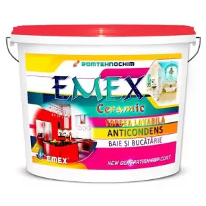 Vopsea Lavabila Anticondens “Emex Ceramic”, Alb, Bidon 15 Litri - 