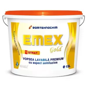 Vopsea Lavabila Premium “EMEX GOLD”, Bleu Pastel, Bidon 15 Litri - 