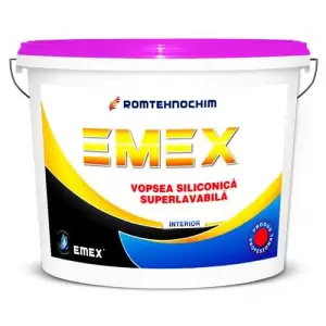 Vopsea Lavabila Siliconica de Interior “EMEX”, Crem Pastel, Bidon 15 Litri - 