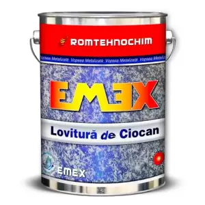 Vopsea Metalizata cu Efect de Lovitura de Ciocan “EMEX”, Argintiu, Bidon 20 KG - 