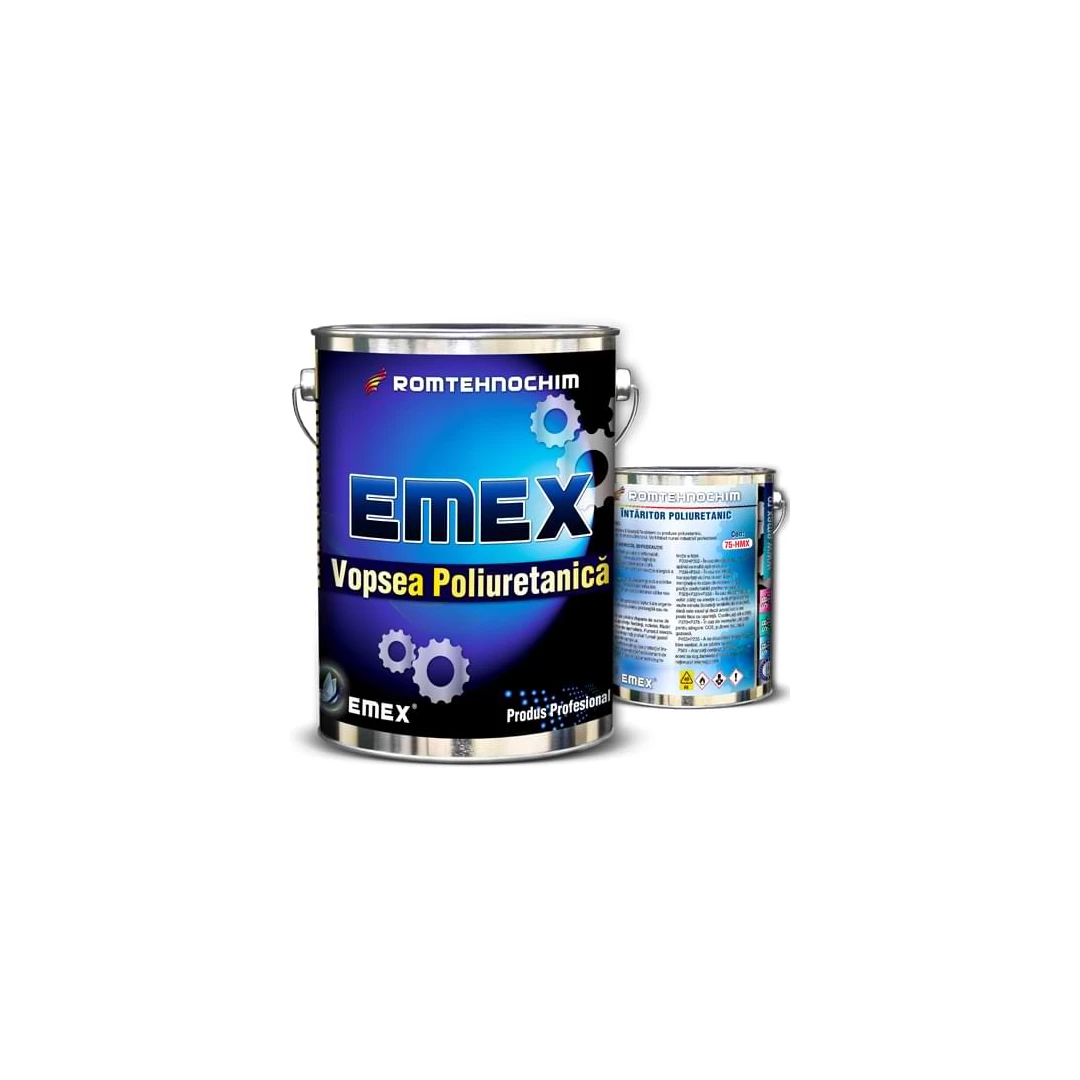 Vopsea Poliuretanica Bicomponenta “EMEX”, Alb, Bidon 4 KG, Intaritor inclus - 