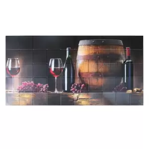 Panou decorativ, PVC, model vin, maro si negru, 96x48.5 cm - 