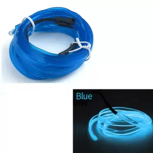 Fir Neon Auto   EL Wire   culoare Albastru, lungime 5M, alimentare 12V, droser inclus - 