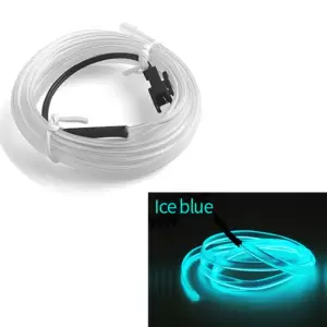 Fir Neon Auto   EL Wire   culoare Albastru Turcoaz, lungime 5M, alimentare 12V, droser inclus - 