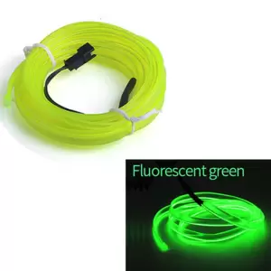 Fir Neon Auto   EL Wire   culoare Verde Fluorescent, lungime 5M, alimentare 12V, droser inclus - 