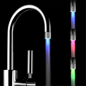 Cap robinet cu LED si senzor de temperatura, iluminare in 3 culori in functie de temperatura apei - 